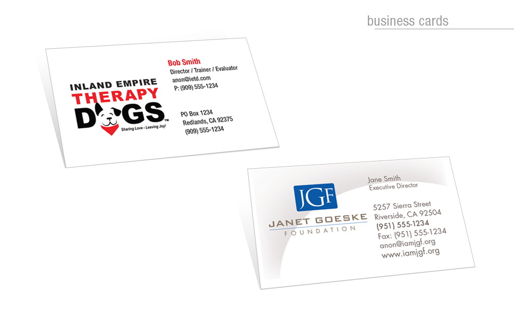 Business cards design examples